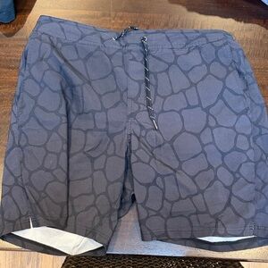 Fair Harbor Men's Charcoal Patterned Swim Shorts